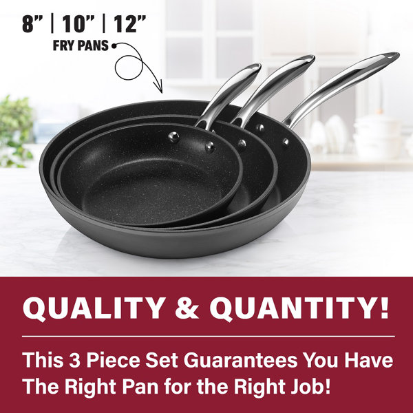 Granitestone Diamond PRO 3 Piece Hard Anodized Aluminum Non Stick